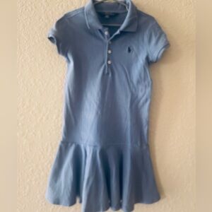 Ralph Lauren Classic Blue Mesh Polo Dress for Girls (size 6)